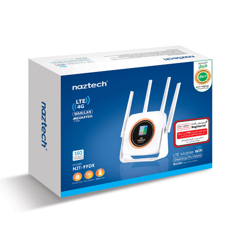 مودم و روتر بیسیم نزتک 4G/LTEمدل NZT-99DX